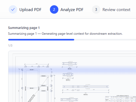 Assistant d'extraction depuis des plans PDF